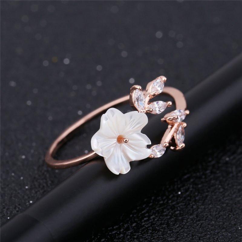 Dainty Flower Rose Gold Ring | Floral Fawna