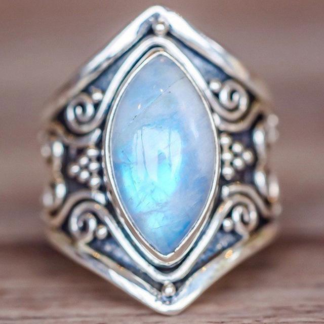 Dragon Warrior Moonstone Ring - Floral Fawna