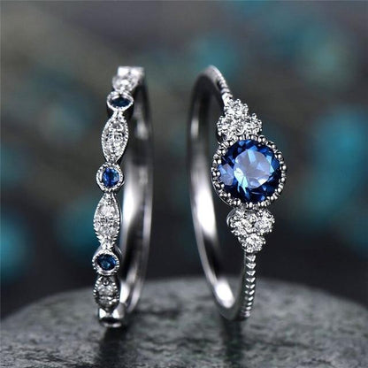 Elegant Crystal Ring Set - Floral Fawna