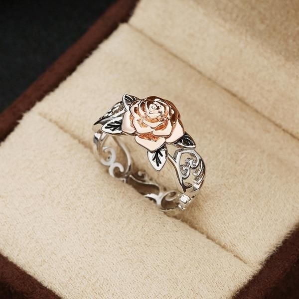 Elegant Rose Flower Ring - Floral Fawna