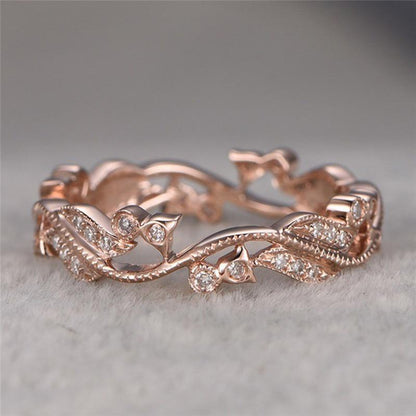 Enchanted Vines Rose Gold Ring - Floral Fawna