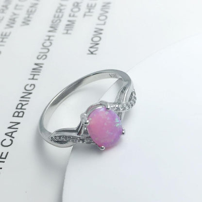 Fire Opal Silver Ring - Floral Fawna