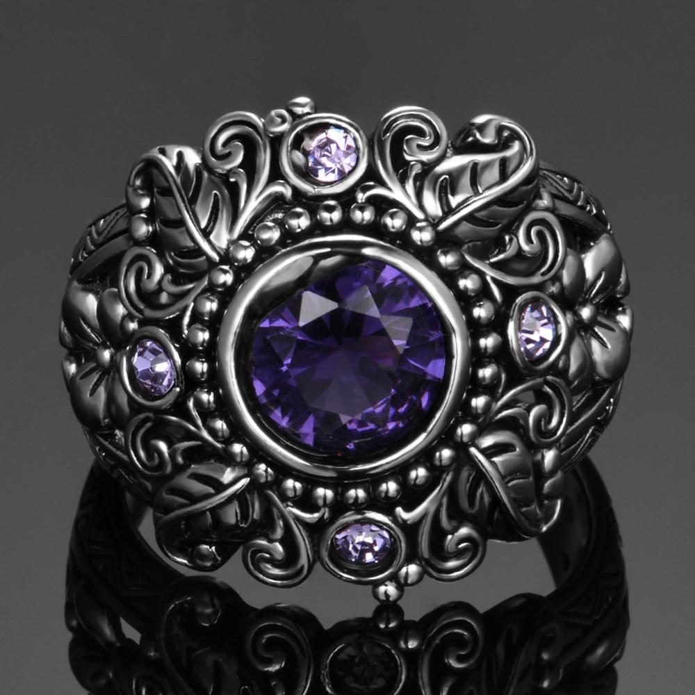 Flower Purple Amethyst Ring - Floral Fawna