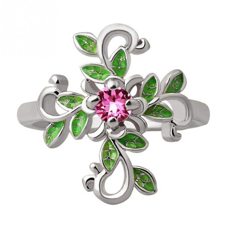 Forest Goddess Cross Ring - Floral Fawna