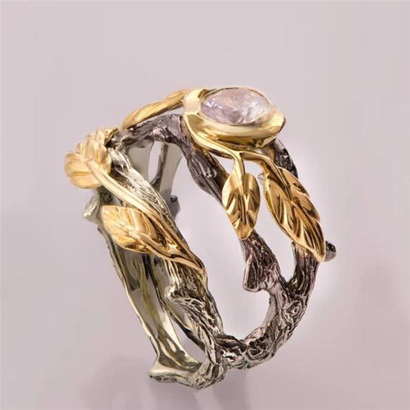 Golden Forest Goddess Ring Set - Floral Fawna
