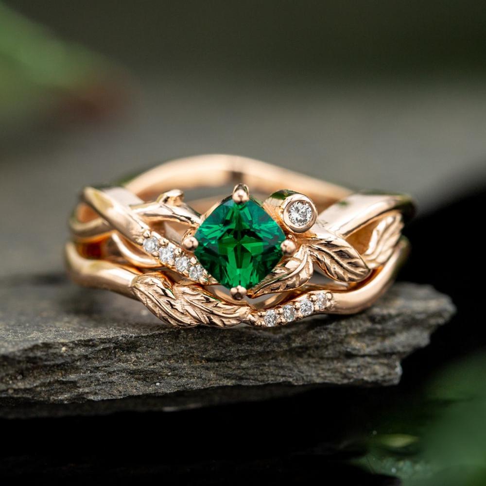 Green Forest Goddess Ring - Floral Fawna