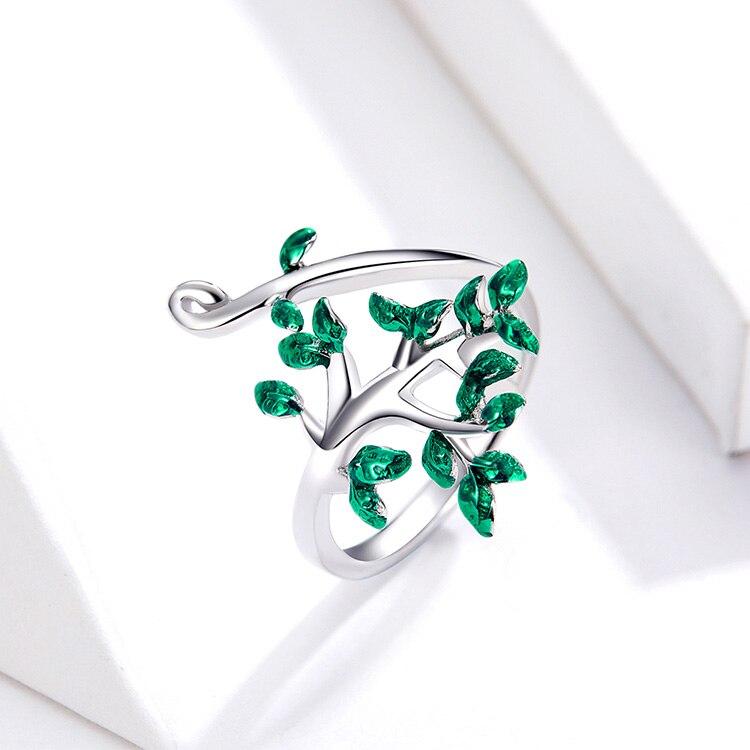 Green Tree Of Life Silver Ring - Floral Fawna