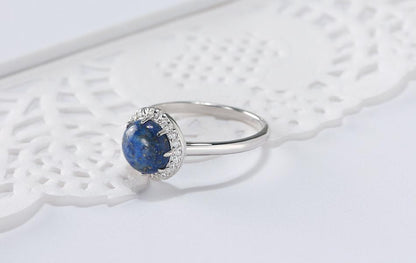 Lapis Lazuli Sterling Silver Ring - Floral Fawna