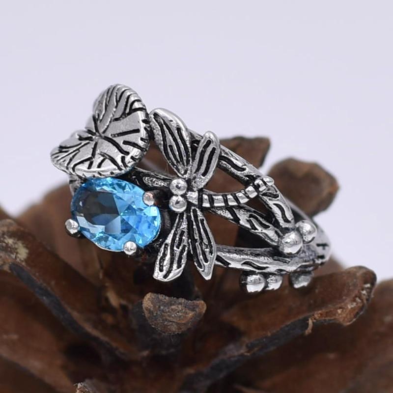 Lotus Leaf Dragonfly Ring - Floral Fawna