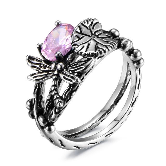 Lotus Leaf Dragonfly Ring - Floral Fawna
