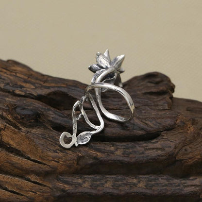 Lucky Flower Sterling Silver Wrap Ring - Floral Fawna