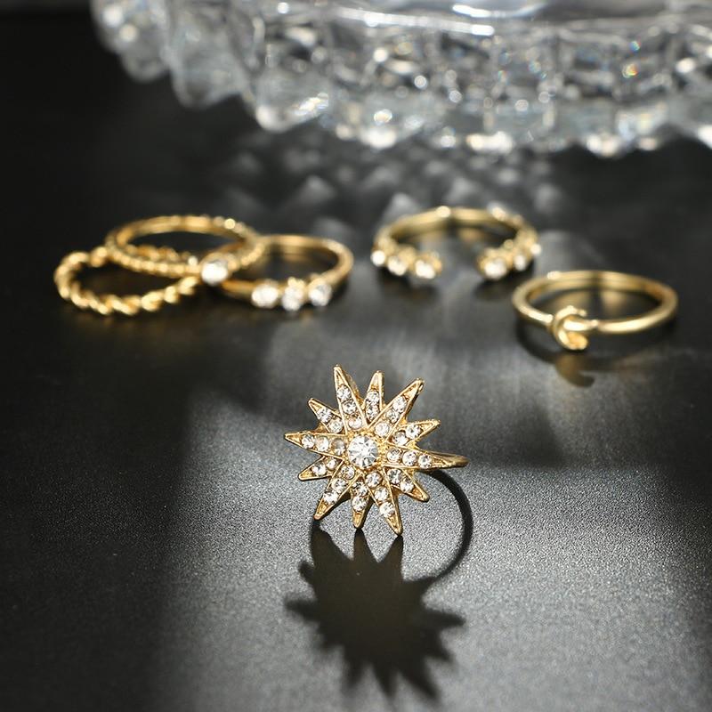 Majestic Golden Sun Ring Set - Floral Fawna