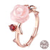 Majestic Rose Quartz & Garnet Ring - Floral Fawna