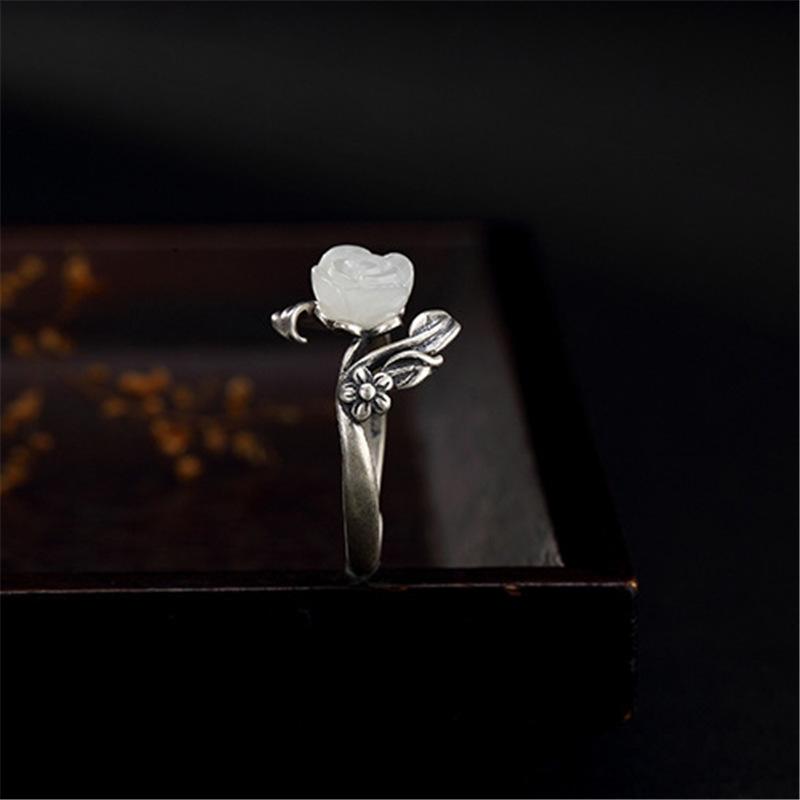 Majestic Rose Silver Ring - Floral Fawna