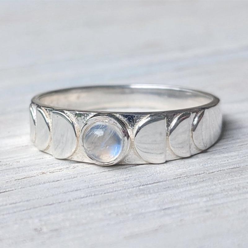 Moon Cycles Moonstone Ring - Floral Fawna