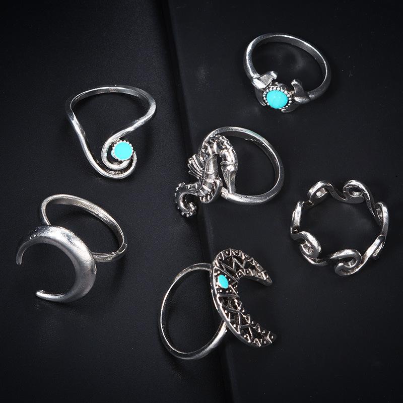Moon Waves Ring Set - Floral Fawna