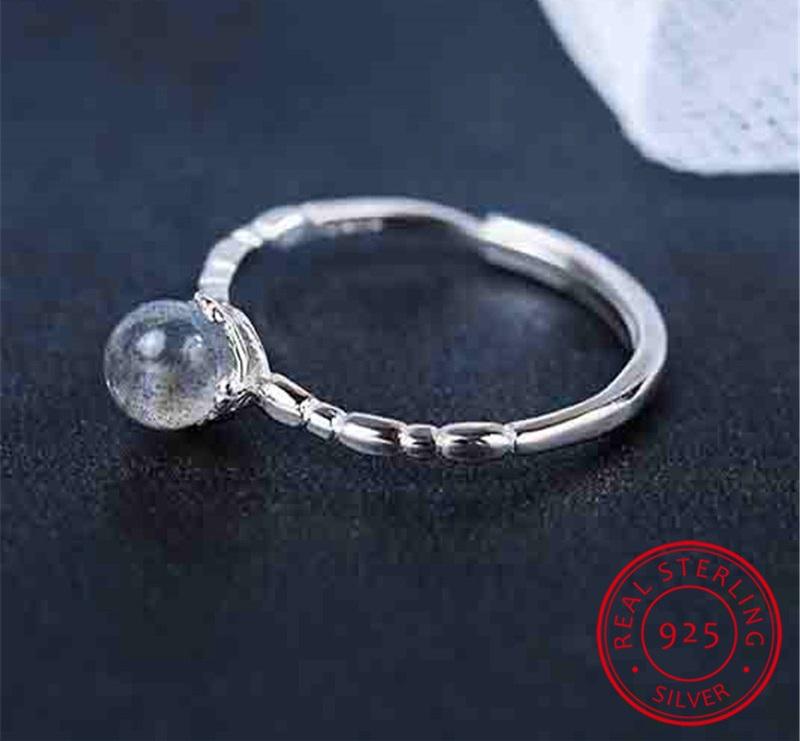 Mystic Moonstone Silver Ring - Floral Fawna