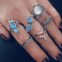 Natural Opal Stone & Moonstone Ring Set - Floral Fawna
