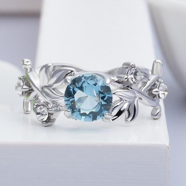 Ocean Blue Flower Ring - Floral Fawna