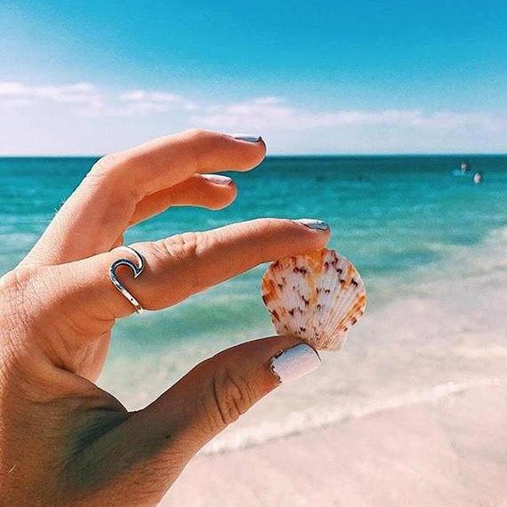 Ocean Summer Wave Ring - Floral Fawna