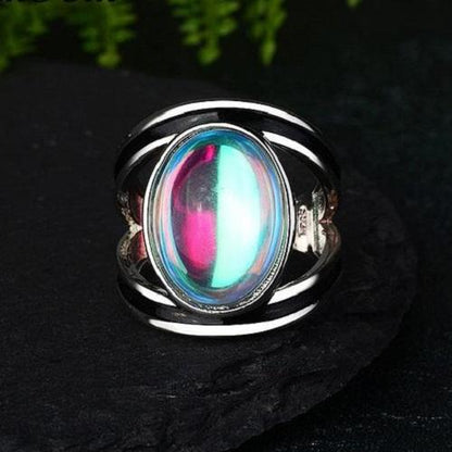 Oval Moonstone Aura Ring - Floral Fawna