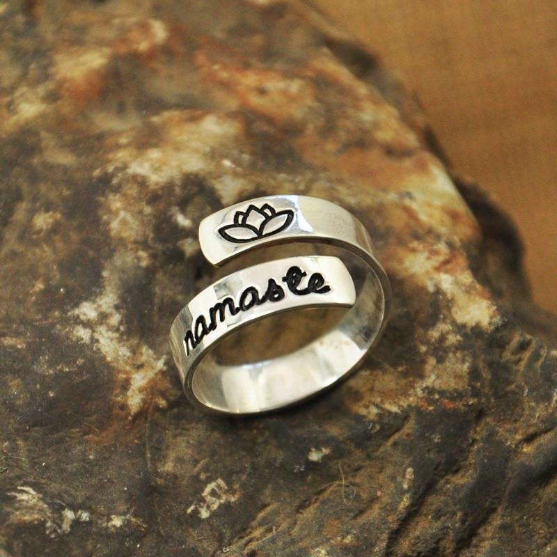 Personalized Yoga Wrap Ring - Floral Fawna