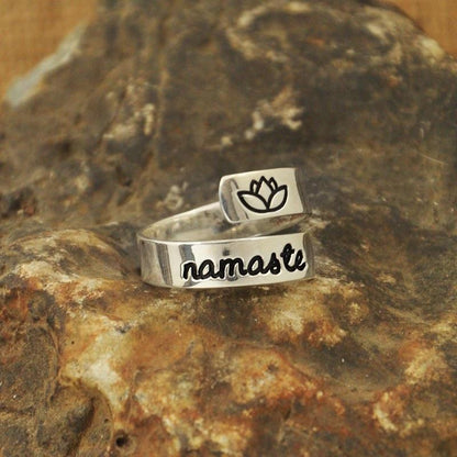 Personalized Yoga Wrap Ring - Floral Fawna