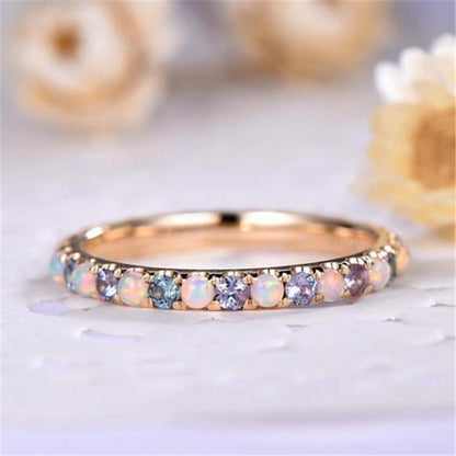 Pink Fairy Opal Ring - Floral Fawna