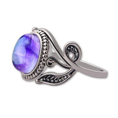 Purple Moonstone Flower Ring - Floral Fawna
