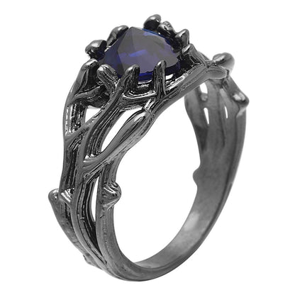Queen Of The Dark Forest Ring - Floral Fawna