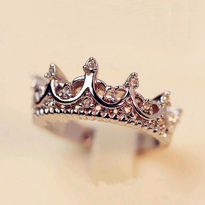 Queen Silver Crown Ring - Floral Fawna