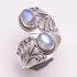 Sterling Silver Moonstone Ring - Floral Fawna