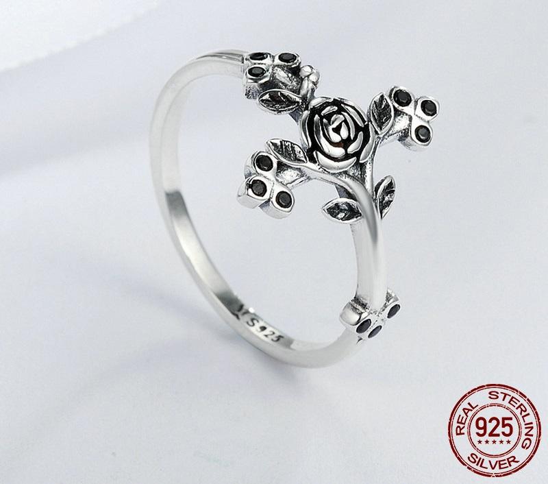 Rose Cross Sterling Silver Ring - Floral Fawna