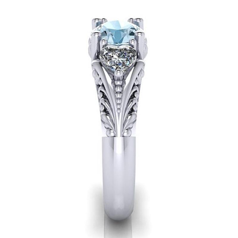 Sky Blue Princess Crystal Ring - Floral Fawna