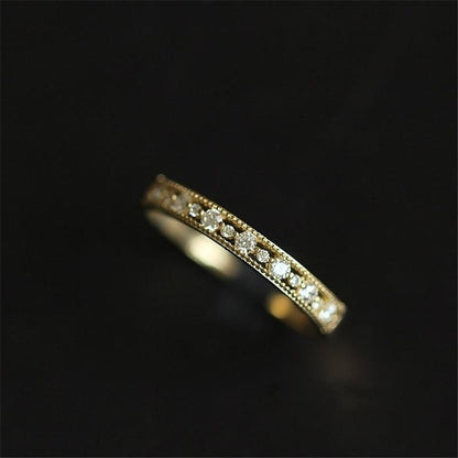Sparkling Minimalist Crystal Ring - Floral Fawna