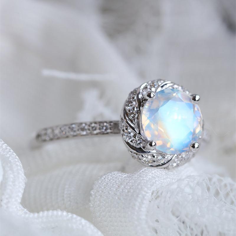 Sparkling Moonstone Ring - Floral Fawna