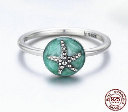 Starfish Sterling Silver Ring - Floral Fawna