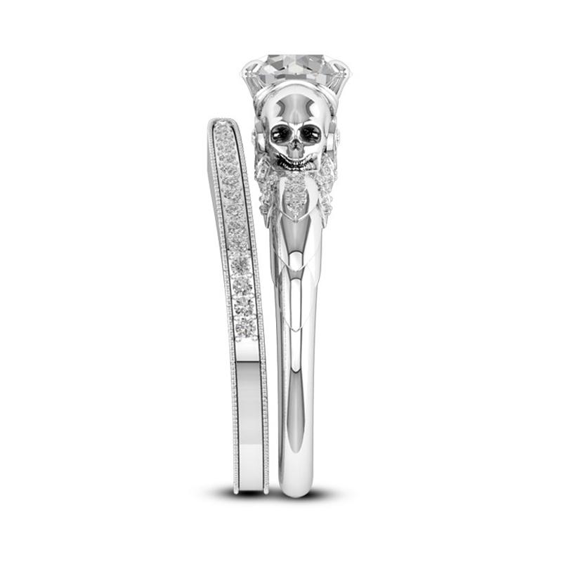 Supernatural Skull Crystal Ring Set - Floral Fawna