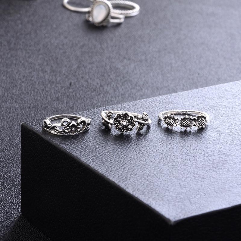 The Blue Moon Goddess Ring Set - Floral Fawna