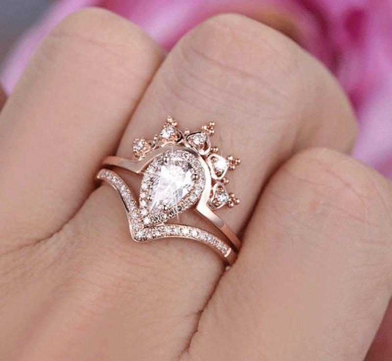 The Crystal Crown Ring Set - Floral Fawna