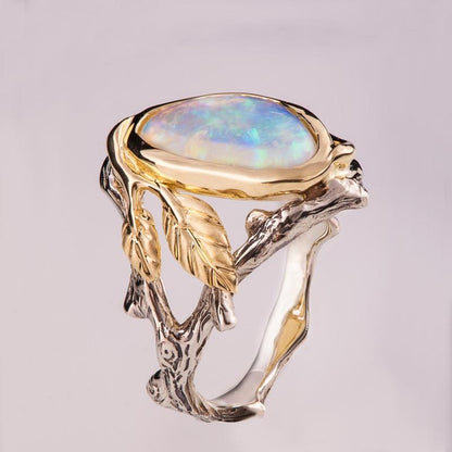 The Hidden Forest Opal Ring - Floral Fawna