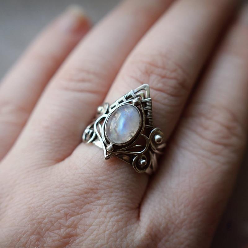 The Moonstone Enchantress Ring - Floral Fawna