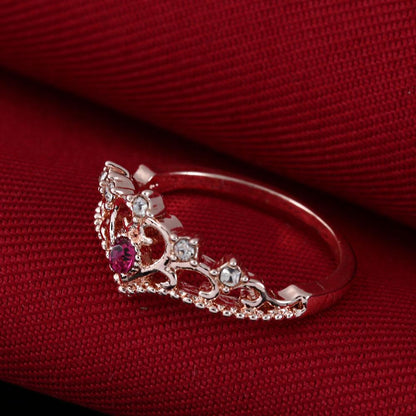 The Princess Heart Crown Ring - Floral Fawna