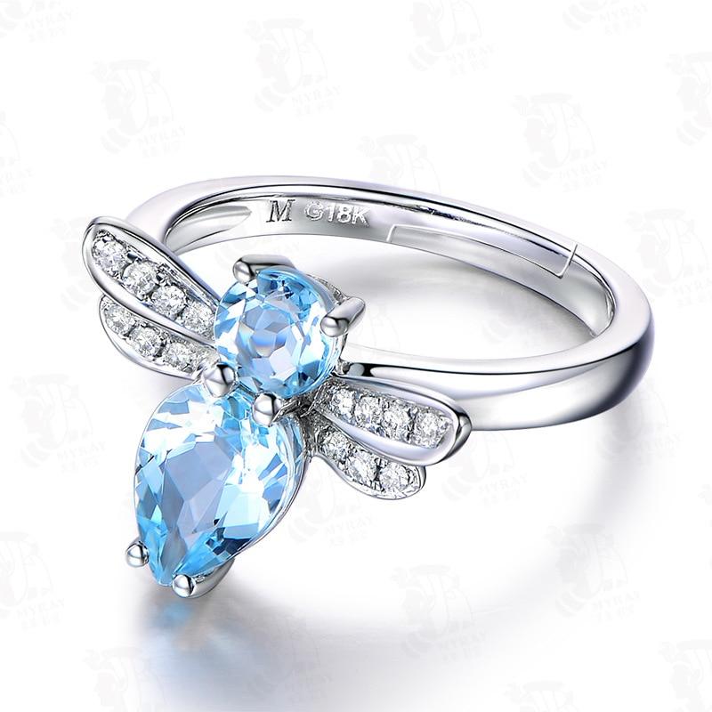 Topaz Dragonfly Silver Ring - Floral Fawna