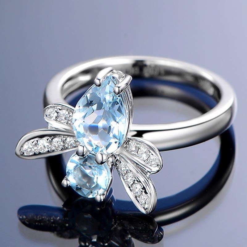 Topaz Dragonfly Silver Ring - Floral Fawna