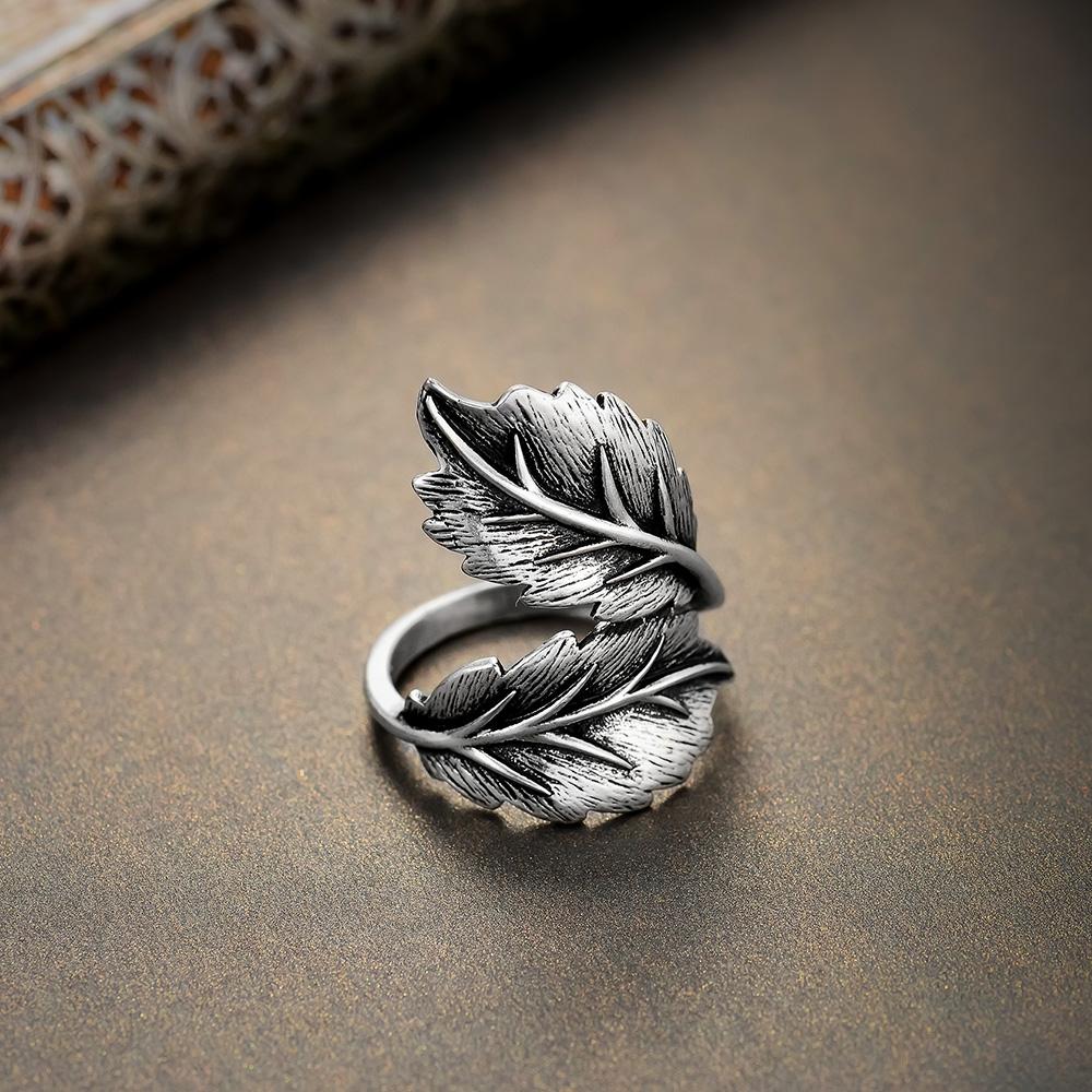 Twisted Leaf Wrap Ring - Floral Fawna