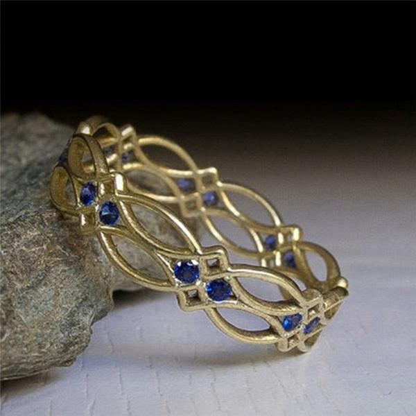 Victorian Blue Stone Ring - Floral Fawna