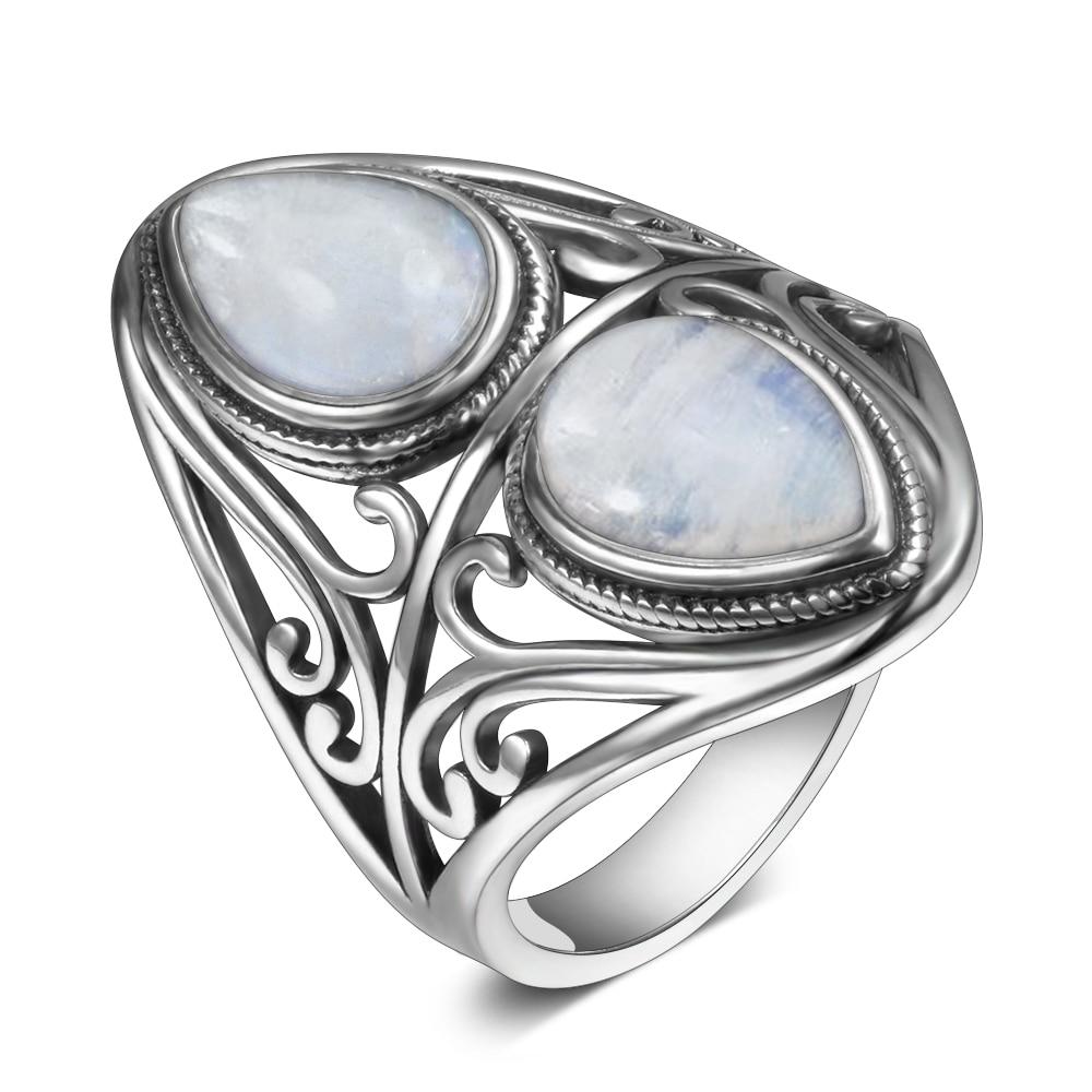 Victorian Goddess Moonstone Ring - Floral Fawna