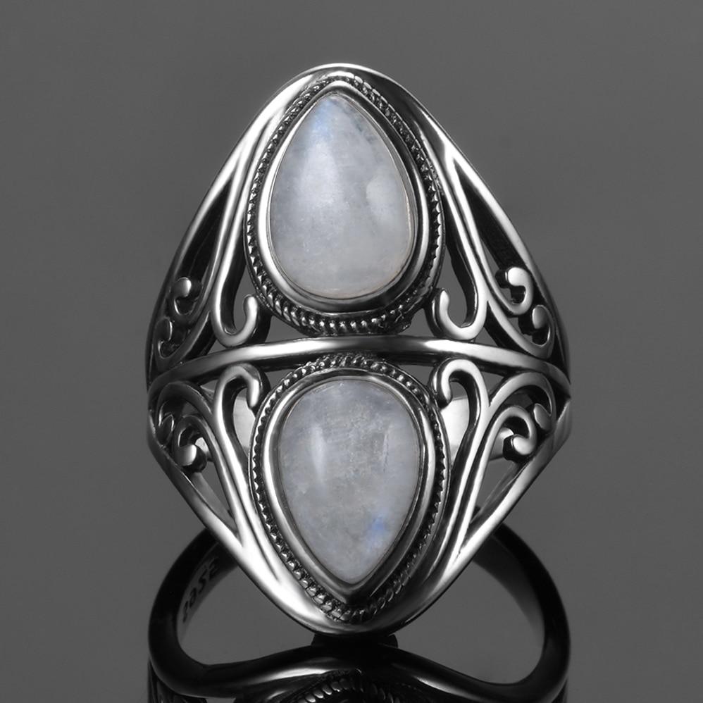 Victorian Goddess Moonstone Ring - Floral Fawna
