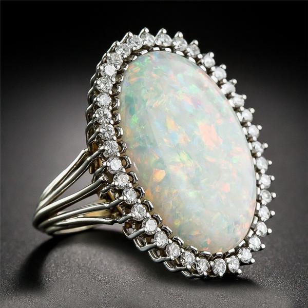 Vintage Opal Stone Ring - Floral Fawna